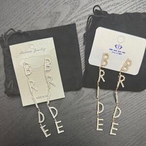Gold and Silver Bride Earrings